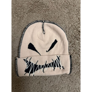 Unisex Disney Nightmare Before Christmas Beige Black Beanie One Size
